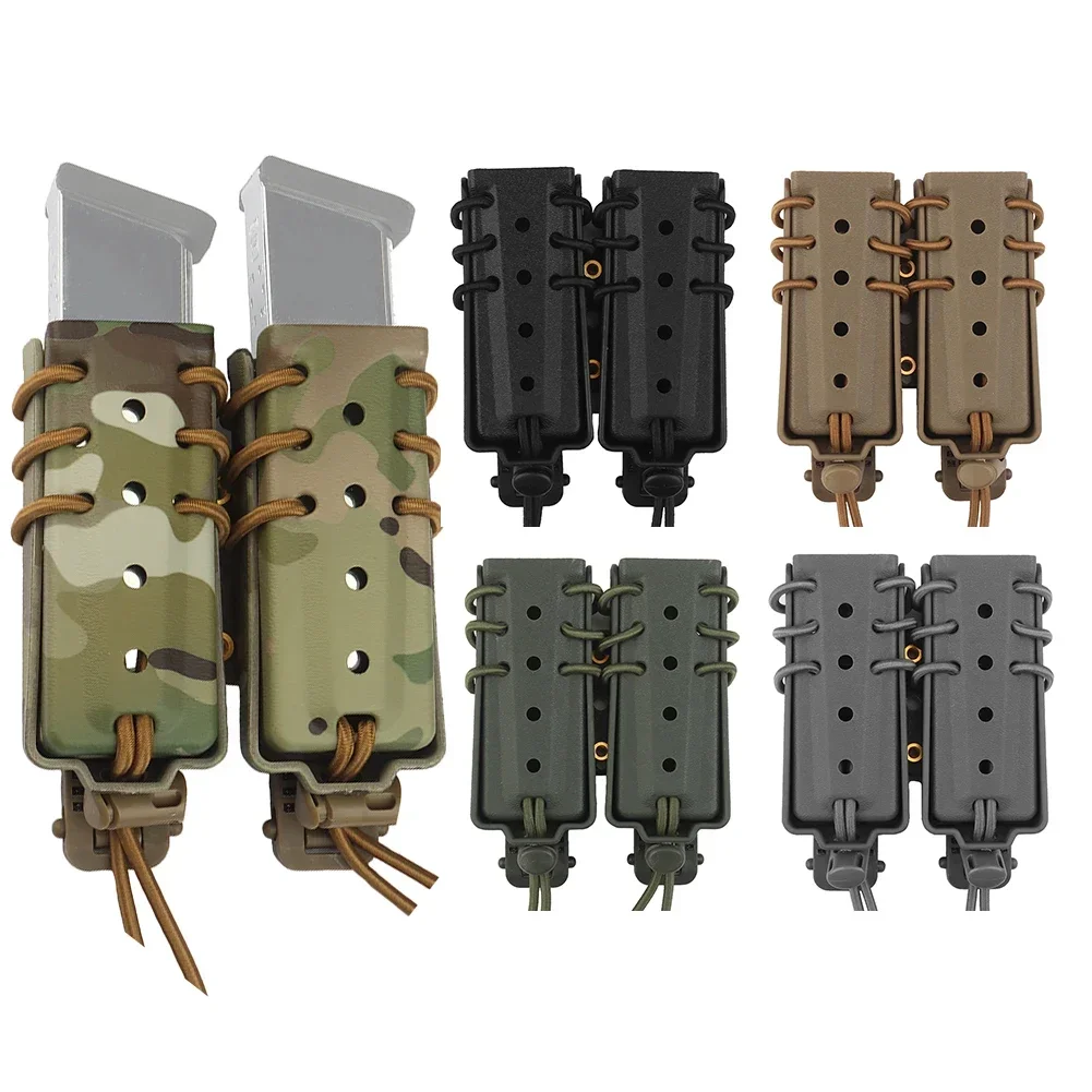 Фото Длинный двойной подсумок Urban Assault для магазинов 9 мм, .40, .45 ACP, удлиненный держатель для магазинов, для снаряжения, крепление на ремень Molle, жилет, для стрельбы №1