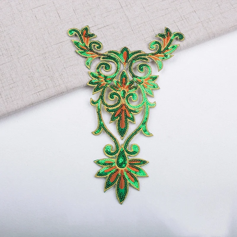 Вышивка блестками нашивка из бисера вышивка кружевная наклейка сценические