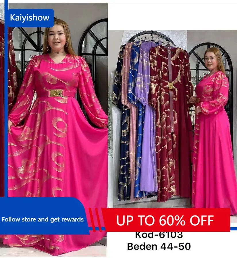 

African Maxi Dresses For Women 2023 Plus Size Evening Party Long Dress Africa Clothing Elegant Kaftan Muslim Chiffon Dress