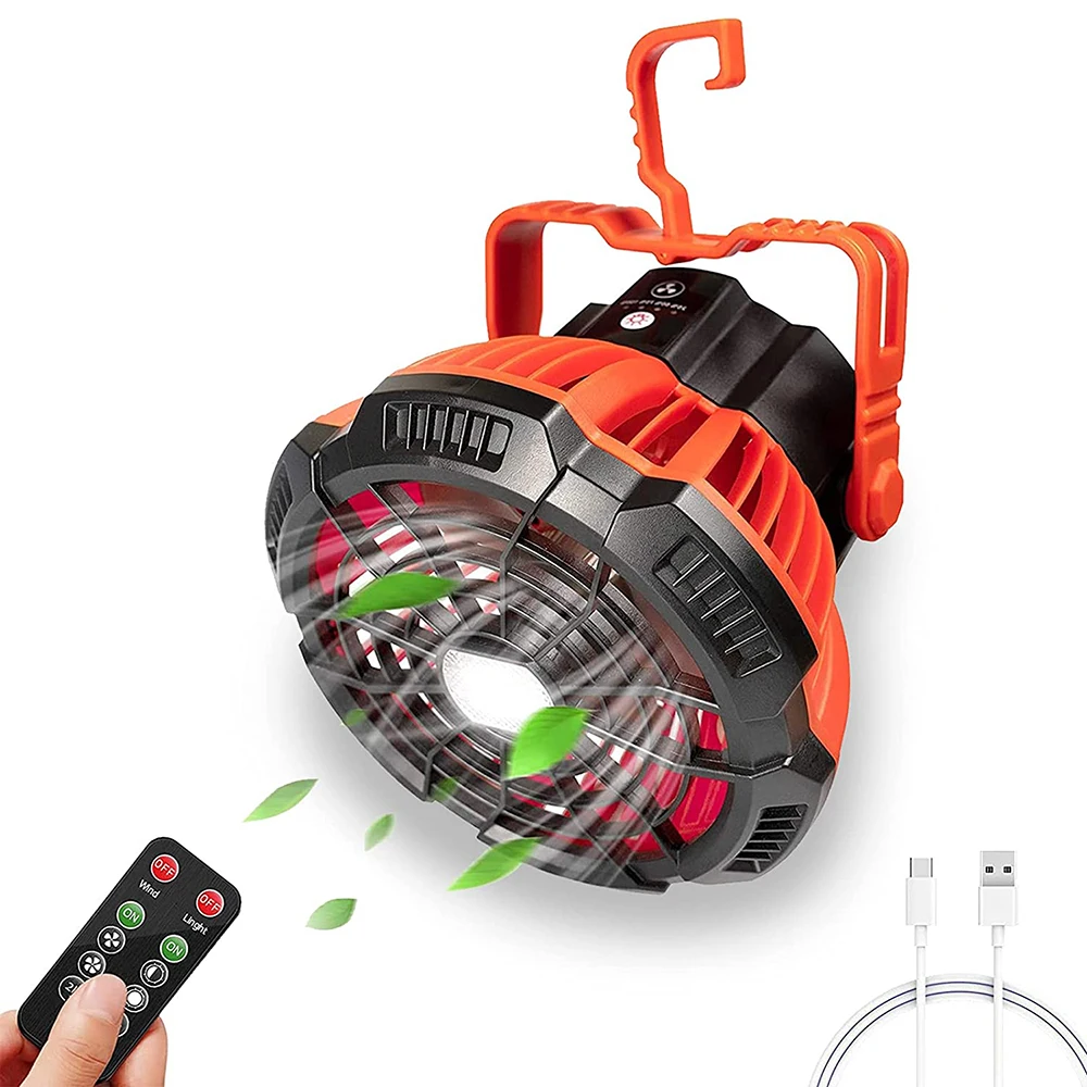 

Портативный Перезаряжаемый вентилятор для палатки, 5200 мАч, со светодиодной батареей