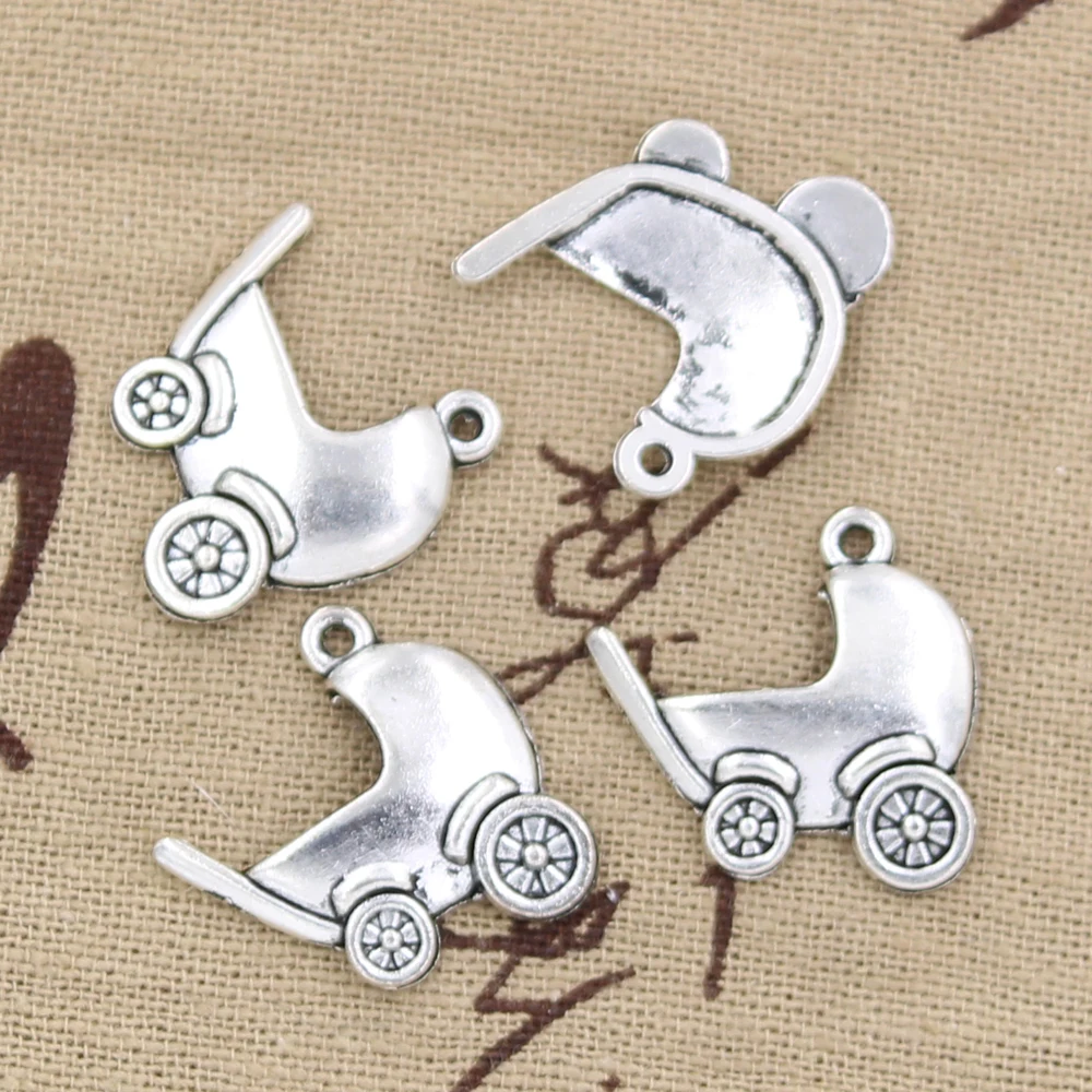 

30pcs Charms Baby Carriage Buggy Pram 20x21mm Antique Silver Color Pendants DIY Crafts Making Findings Handmade Tibetan Jewelry