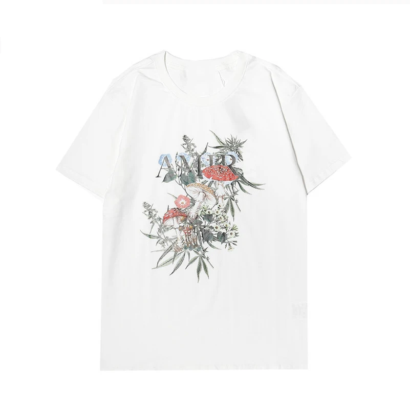 

AMIRI PURE 2023 новый принт Женская оригинальная брендовая футболка мужские топы Летняя модная футболка с коротким рукавом 100% хлопок футболка
