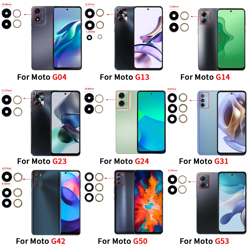 Фото 5 шт., стеклянная линза задней камеры с клеем для Moto G04 G73 G82 G13 G14 G22 G23 G24 Power G31 G42 G50 G53 G71 G34 G84 5G G85 №2