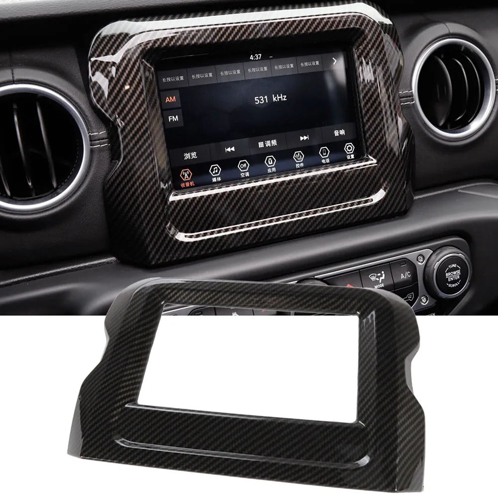

1 Pc GPS Navigation Panel Trim High Quality ABS Black Carbon Fiber Look