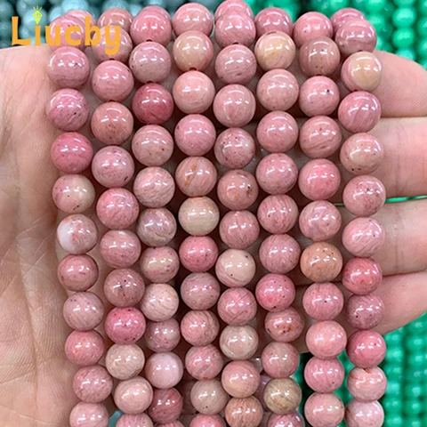 4/6/8/10/12 мм натуральный красный родонит, гладкие круглые традиционные бусины, бриллиантовые серьги, браслет 15 дюймов