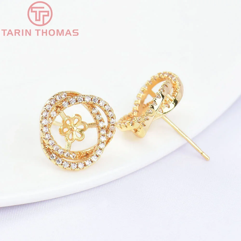 (5858) 2 шт. 10 5x14 мм 24-каратное золото латунь с цирконовой тыквой и т. д.