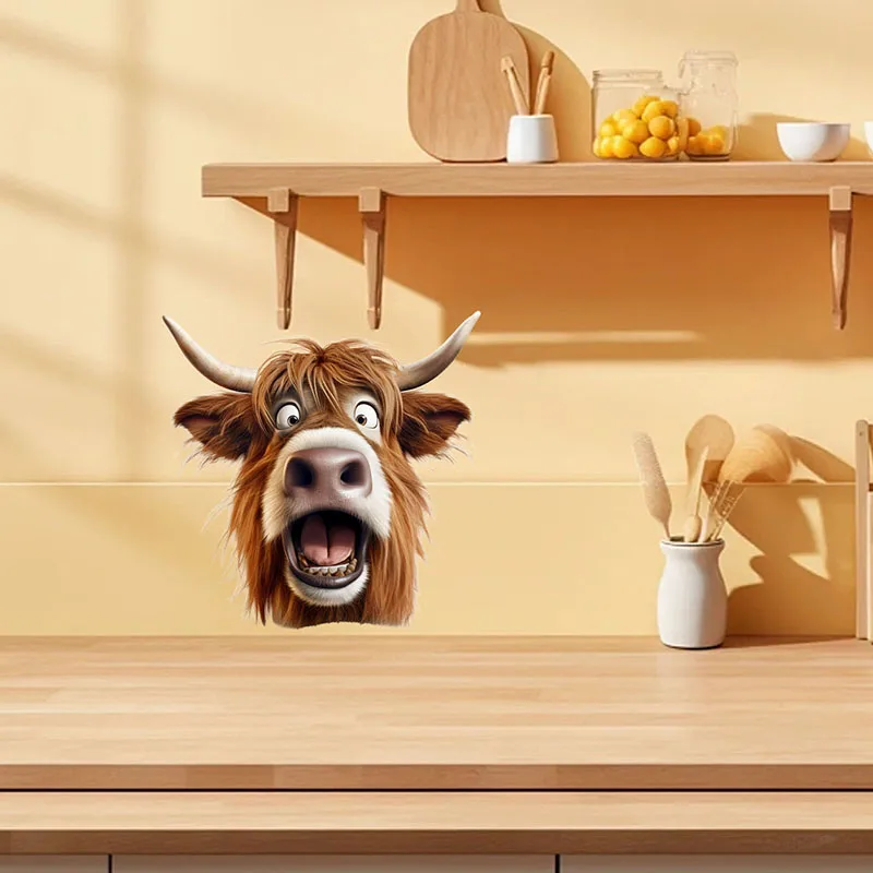 Самоклеящаяся декоративная настенная наклейка в виде коровы для ванной комнаты