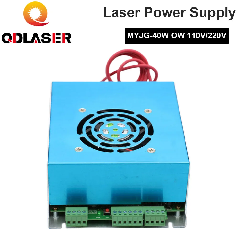 QDHWOEL 40W CO2 Laser Power Supply MYJG-40WT 110V/220V for Laser Tube Engraving Cutting Machine Model A