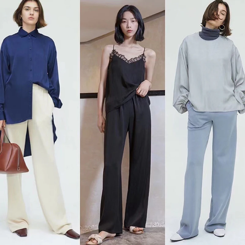 

2022 New Design Spring Women‘s Elastic Waist Breathable Wide Leg Pants