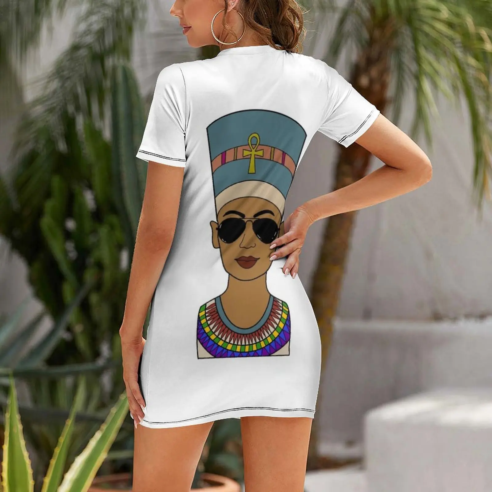Женское летнее платье с коротким рукавом в стиле египетской королевы