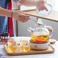 Thickened High Temperature Resistant Glass Teapot and Cup Heat Proof and Explosion Proof Office Teapot Household Chinese Tea Set