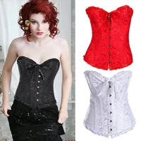sexy women lace up corset plus size s 6xl boned waist zip floral women tops brocade overbust corset female slimming clothing