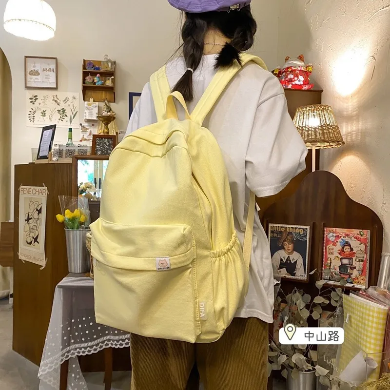 

Japanese Version Of Backpack Large-Capacity Backpack For Teenagers Female Casual Simple Shoulder Bag Fashion Handbag School Bag