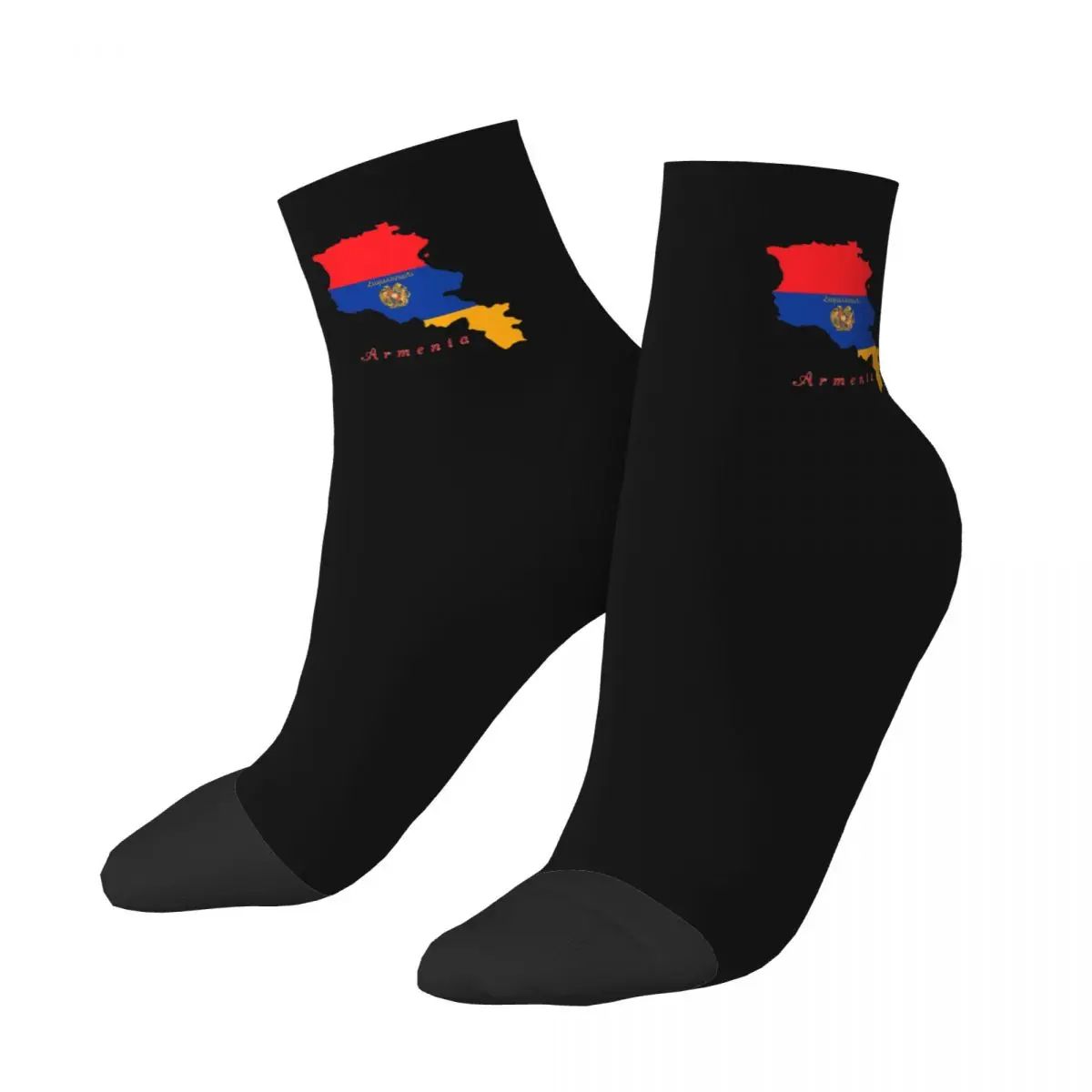 

Fashion Armenian Flag Soccer Short Socks Armenia Flag Polyester Low Tube Tube Socks for Women Men Sweat Absorbing