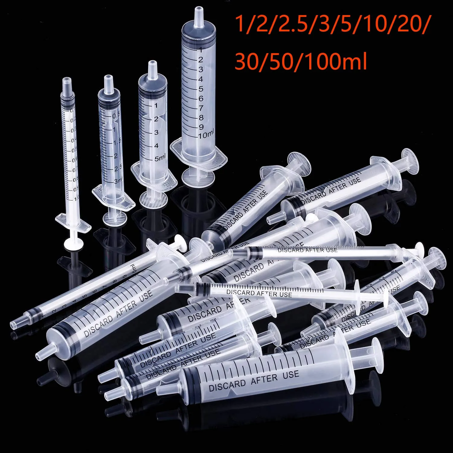 

1/2/2.5/3/5/10/20/30/50/100ml Nutrient Sterile Syringe Measuring Tools Plastic Reusable Nutrient Syringe Lip Gloss Filling Tools