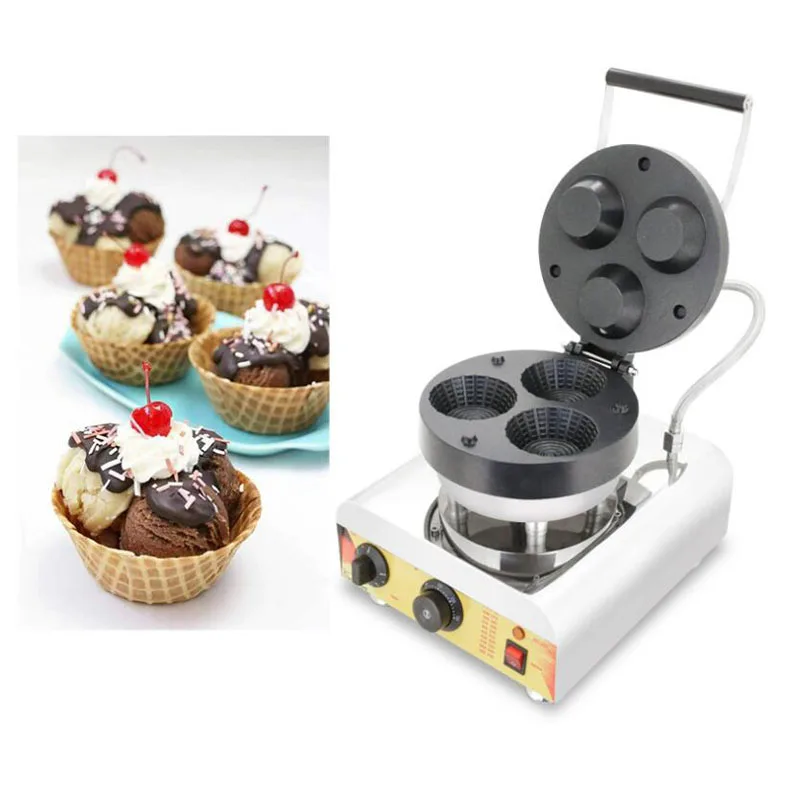 Коммерческая Бельгийская вафельная машина для чашек и вафель электрическая