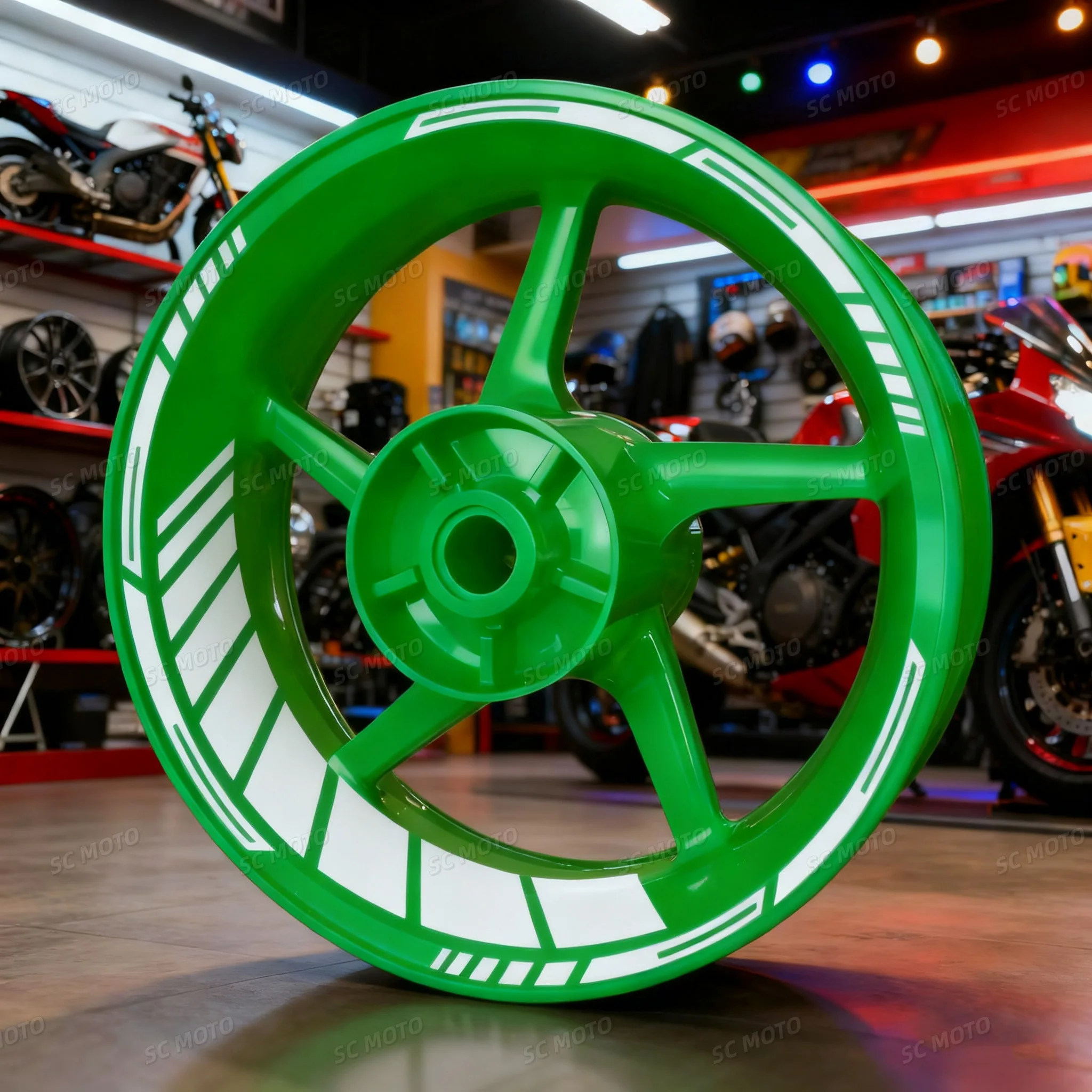 

Набор Из 16 Наклеек На Колесные Диски Мотоцикла, 17 Дюймов, Дизайн В Полоску, Водонепроницаемые, Самоклеящиеся, Из ПВХ