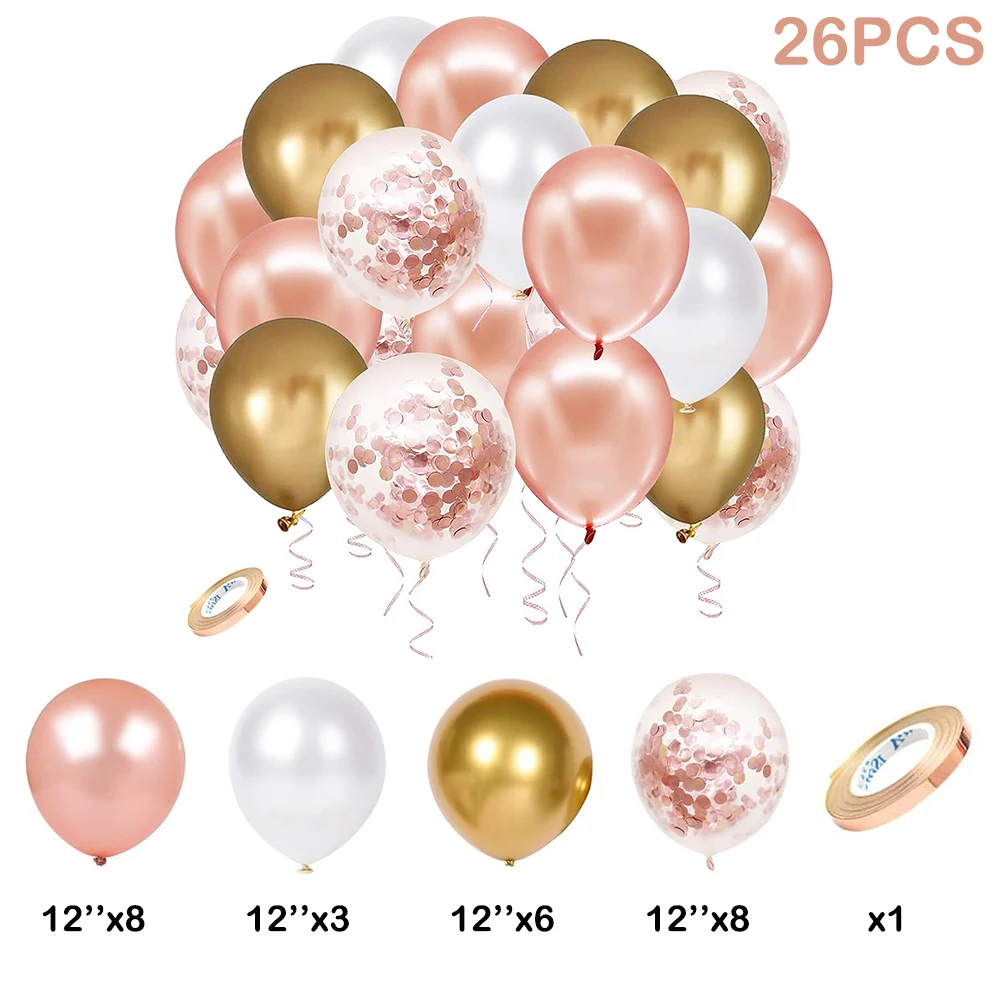 

Розовые золотые конфетти шары Surpsea 12 дюймов