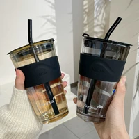 500ml new juice cup northern lights ins straw glass large capacity household water cup high value coffee