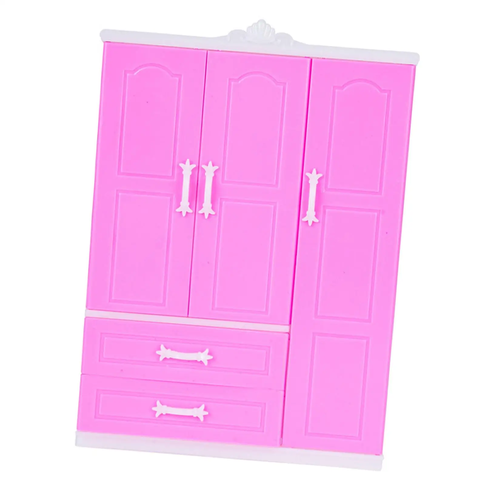 

Doll Wardrobe Closet for 30cm Dolls DIY Scene Accessories Photo Props with Drawer Doll Clothing Wardrobe Living Room Decor