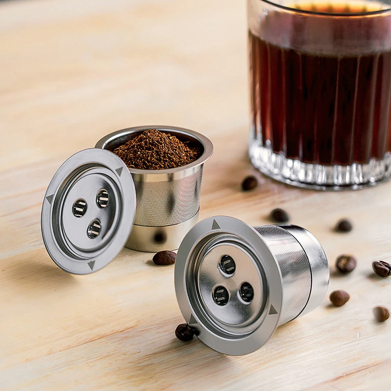 

Stainless Steel K CUP Coffee Filter Refillable 3 Holes K Cups Coffee Capsule Shell For Ninja Coffee Machine