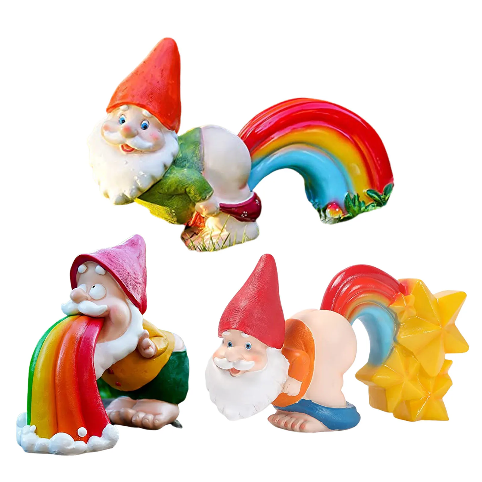 

Naked Garden Gnomes Decorations For Yard Gnome Are Throwing Up Rainbow In Your Garden Funny Garden Statues Sculptures Outdoor