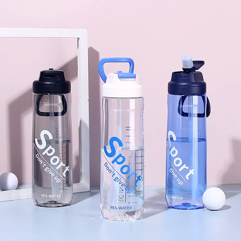 

New Water Bottle for Sport Water Cup with Straw Students BPA Free 750ml Waterbottle Drink Bottles Travel Kettle