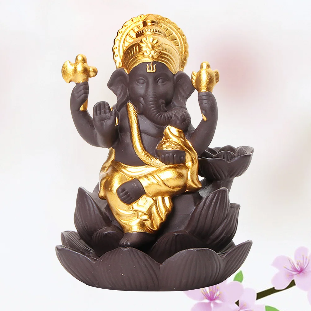 

Burner Waterfall Holder Elephant Home Cone Figurine Porcelain Aromatherapy Decor Gift Ganpati Sculpture Decorations Ornament
