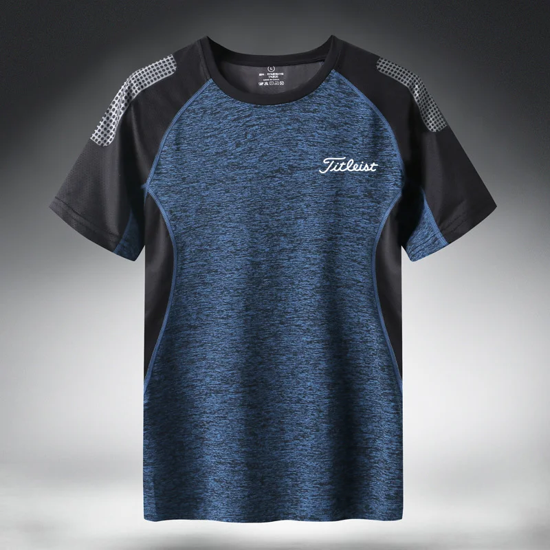 Golf Sports T-shirt Men's 2022 Summer New Quick Dry Fitness Running Outdoor Casual Short Sleeve Spandex Round Neck Loose Tide
