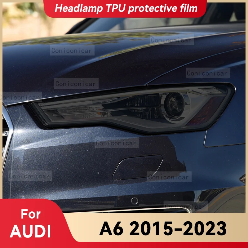 

Car Headlights Protective Film Front Headlamp Cover Smoked Black TPU Film Accessories Sticker For AUDI A6 C8 2015-2023 2022