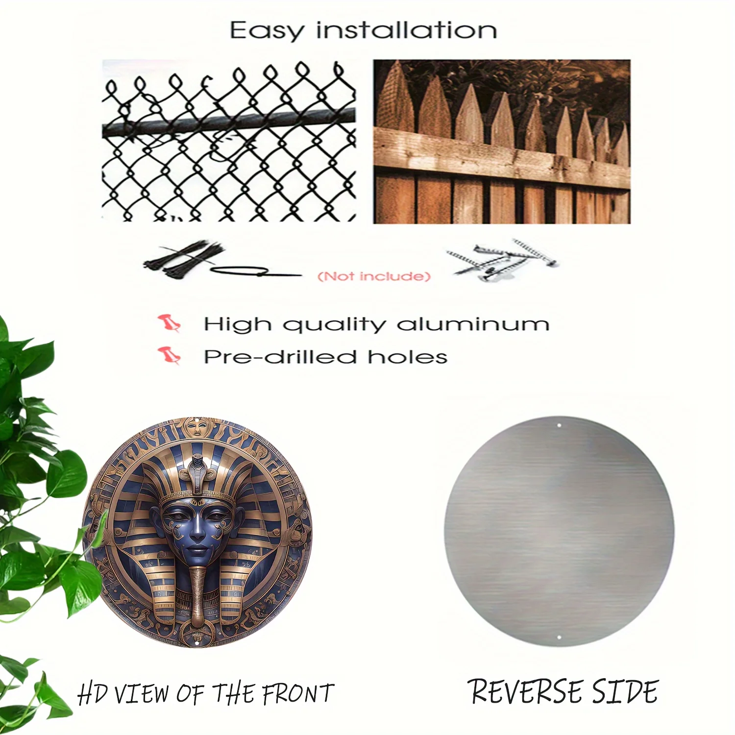 Маска египетского фараона Queen 8X8 дюймов алюминиевая настенная живопись —