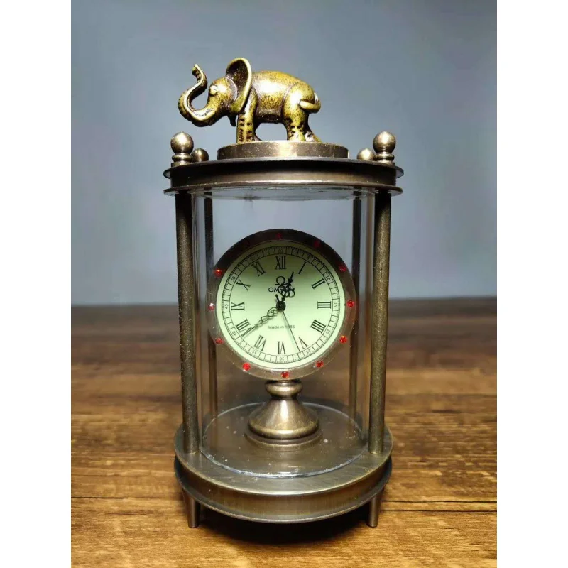 

Collection Chinese Bronze Inlay Gem Elephant Mechanical Desk Clock (Workability)