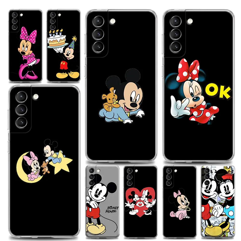 

Clear Phone Case for Samsung S9 S10 S10e S20 S21 S22 Plus Lite Ultra FE 4G 5G Soft Silicone Case Cover Cute Mickey Minnie Mouse