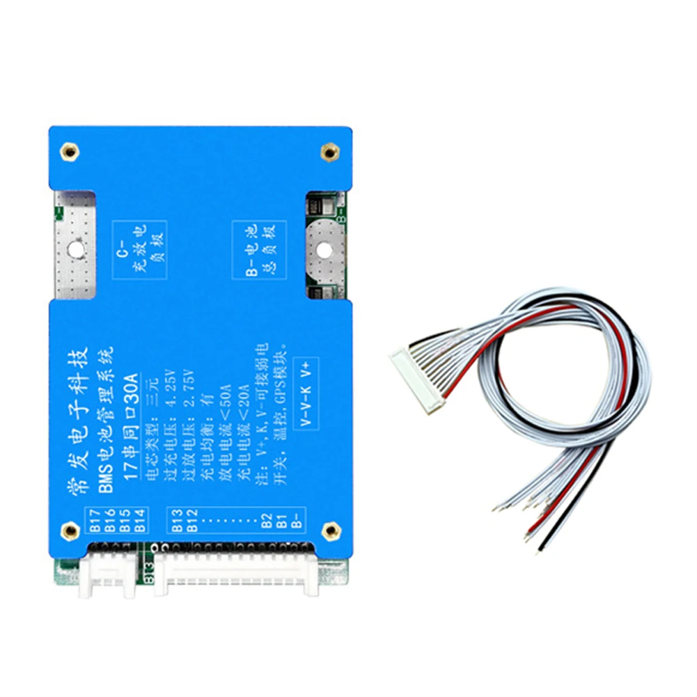 

17S 60V Ternary with Equalization Same Mouth BMS Lithium Battery Protection Board for Electric Vehicle (30A)