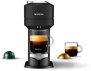 

Vertuo Next Coffee and Espresso Machine by , Matte Black Chrome Coffee maker Milk steam frother Coffee accessories Coffee maker
