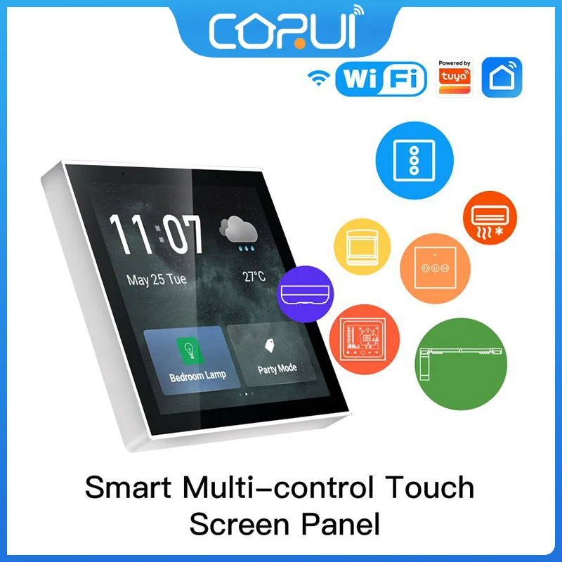 

CoRui Tuya Smart Home Multi-functional Touch Screen Control Panel 4 Inches Central Control For Intelligent Scenes Smart Devices