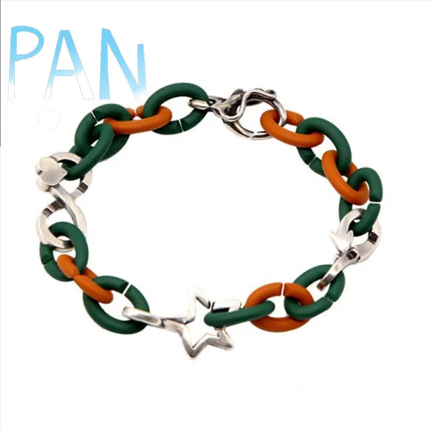 

2021 New X Series Green Rubber Buckle DIY Bracelet Fashion Personality Charm Men's Bracelet Women's Rubber Bracelet