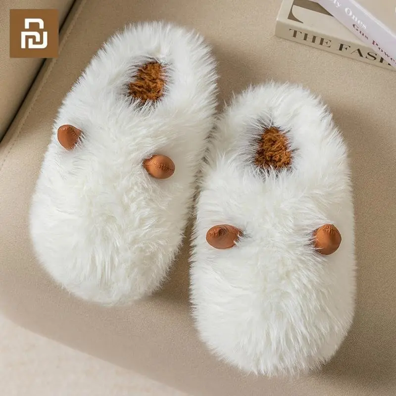 

Хлопковые тапочки Youpin, женские зимние теплые домашние тапочки, пушистые тапочки на толстой подошве, женские домашние меховые тапочки, домаш...