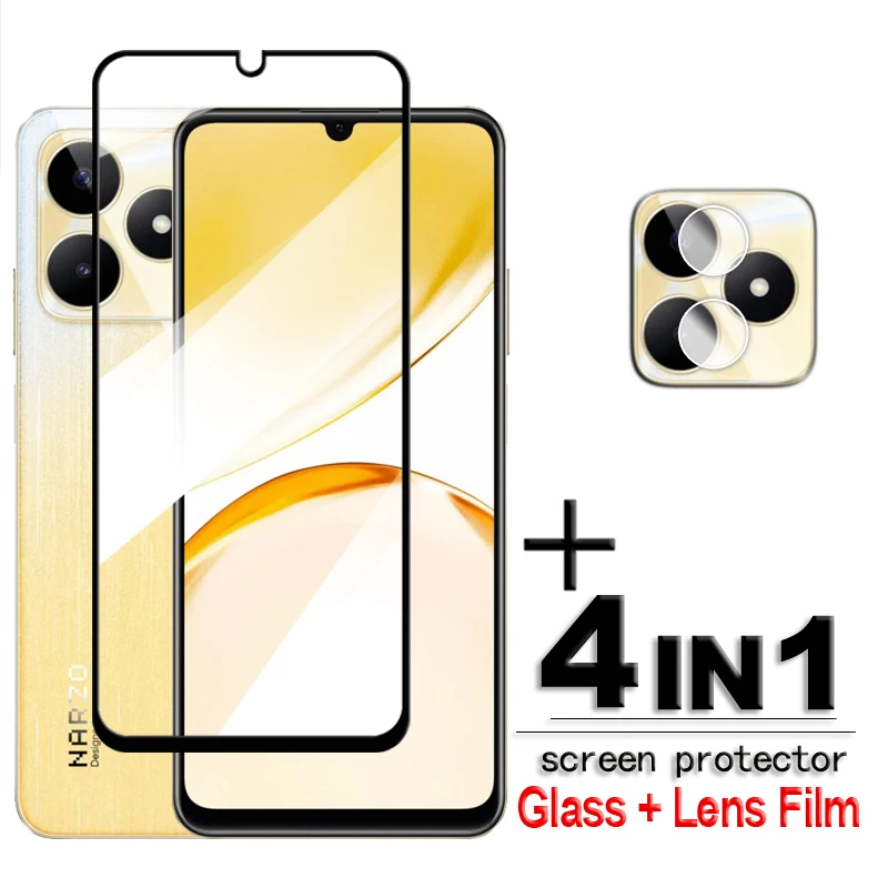 

For Realme Narzo N53 Glass Narzo N53 Tempered Glass 2.5D Full Cover Glue HD Screen Protector For Realme Narzo N53 Film 6.74 inch