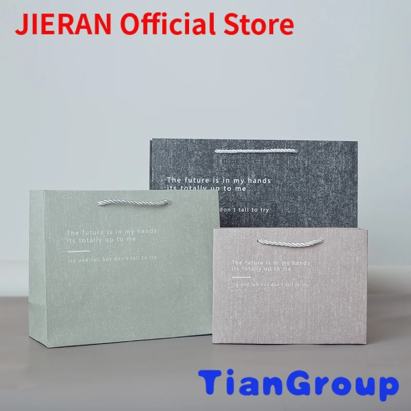 

Recyclable kraft paper bag twisted handle luxury shopping small paper packing bags own logo printed