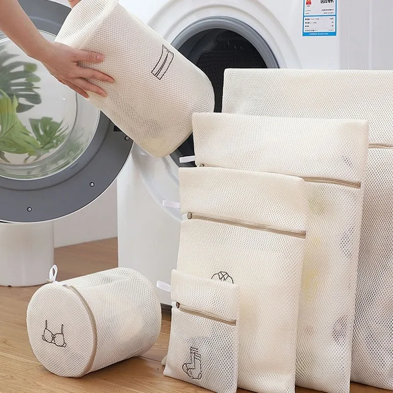 

Household Net Pocket Underwear Lingerie Washing Machine Protection Bags Thickened Polyester Bra Care Mesh Folding Laundry Bag