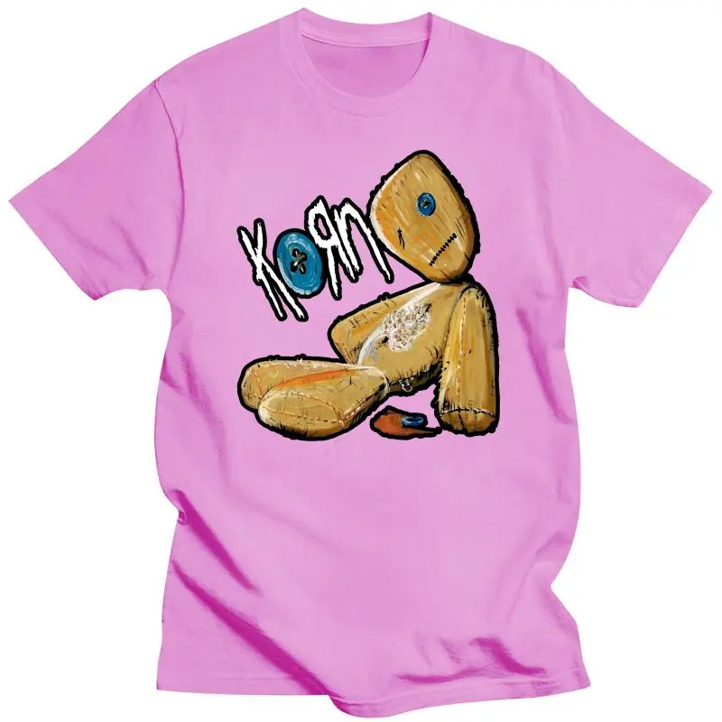 Черная майка из манги большой для мужчин черная с надписью Korn Rock Band camiseta ajustada a la