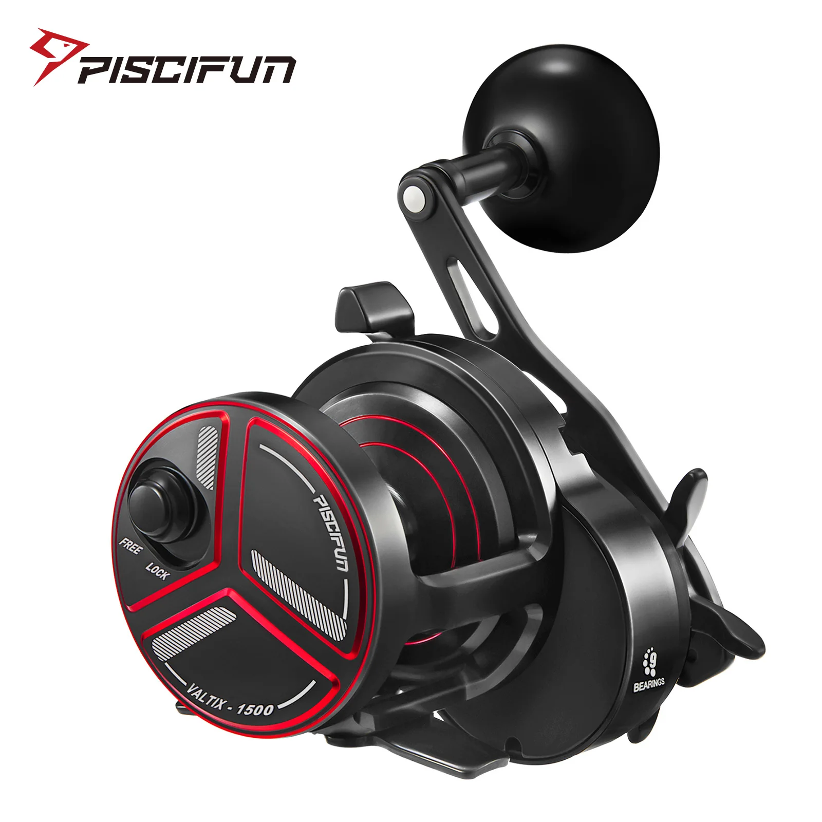 Катушка для джиггинга Piscifun Valtix с медленным шагом полностью алюминиевая и
