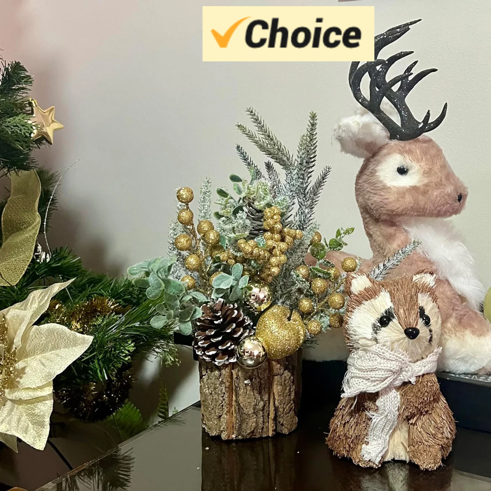 Миниатюрная Рождественская Елка Искусственное Украшение Красные Ягоды