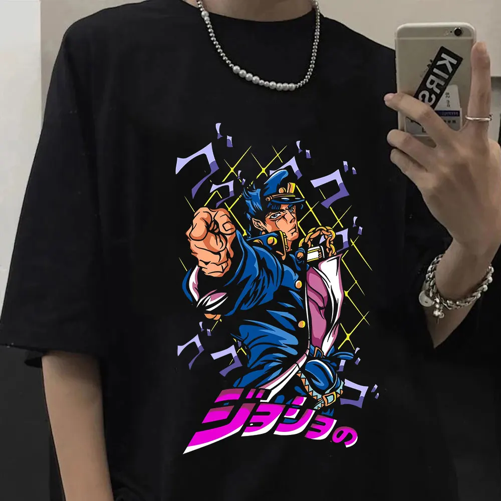 

Japanese Anime Jojo Bizarre Adventure T-shirt Jotaro Star Platinum Manga Graphic T-shirts Men's Women Fashion Short Sleeve Tees