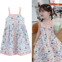 new girls dress summer dress cartoon print kids clothes girl sweet kid girl suspender princess dress childrens skirt