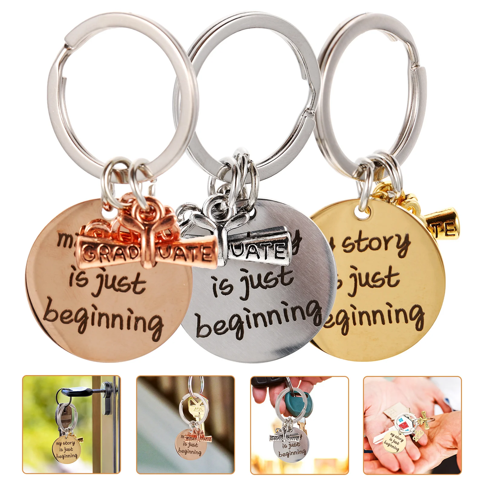

Keychain Graduation Key Hanging Ornamentunique Ring Meaningful Gift Keyring Pendant
