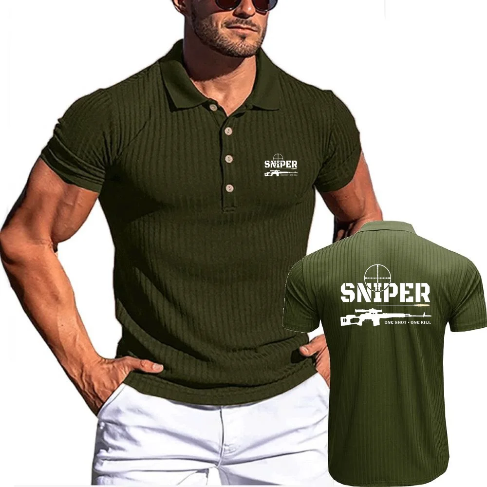 Мужская стрейчевая трикотажная рубашка-поло снайпера One Kill из ледяного шелка в