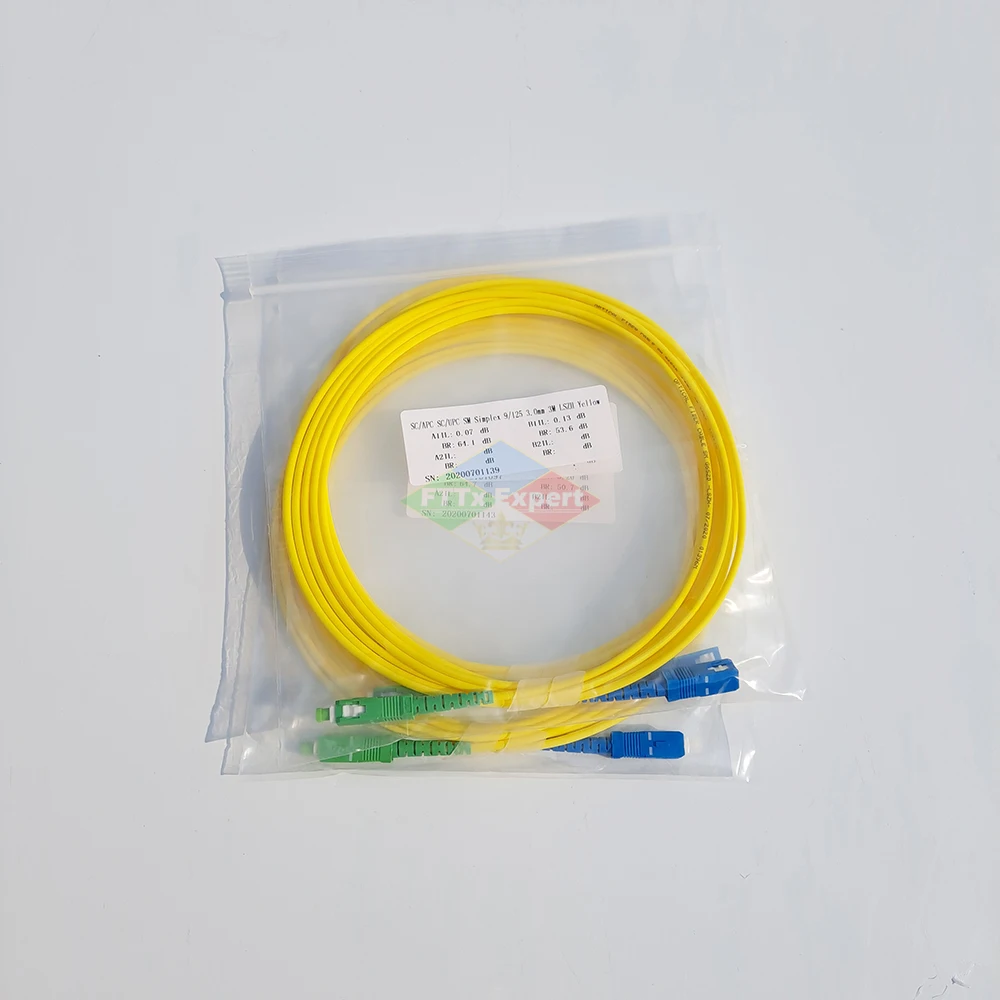 10 Pcs/lot SC APC to SC UPC SC Patch Cord Simplex 3.0mm Single Mode Fiber Patch Cord jumper Cable1m 2m 3m 5m 10m