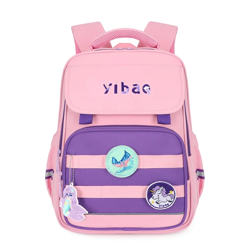 Children Students Large Capacity Backpacks with Unicorn Astronaut Badge New Primary Girls Boys Fashion Simple Schoolbags Hot